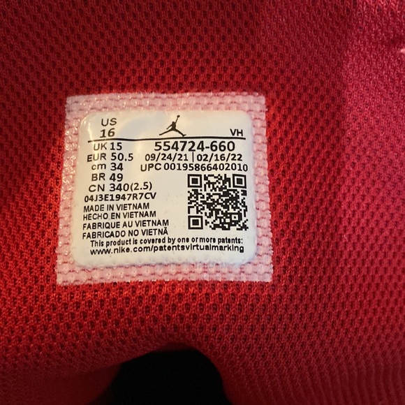 Jordan Red and Black High-Top Sneakers - Picture 4 of 6